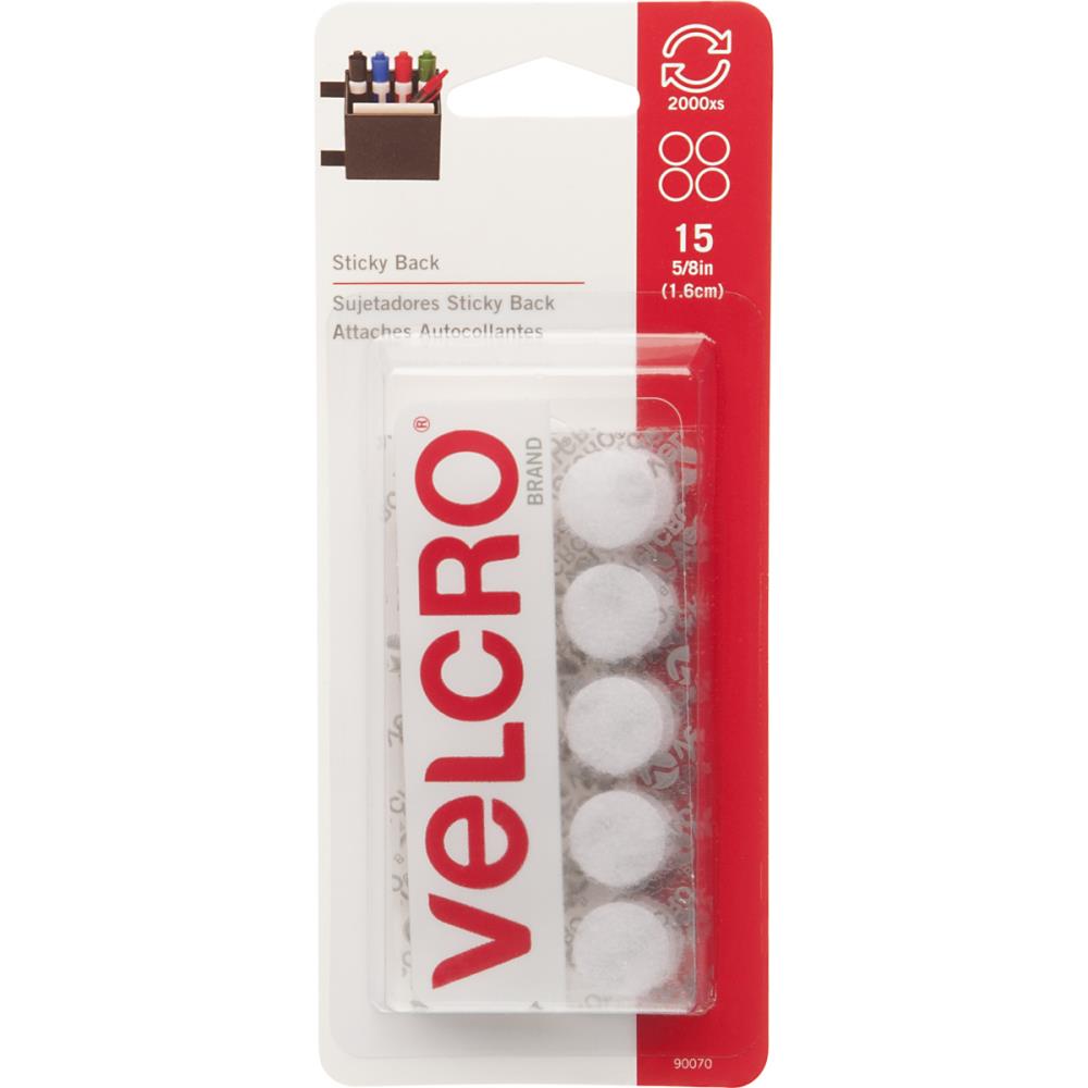 VELCRO® Brand Sticky Back Coins .625" 15/Pkg