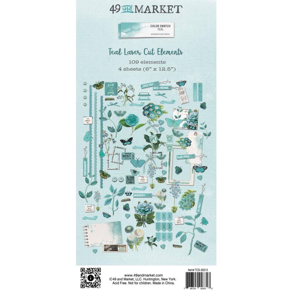 Color Swatch: Teal Laser Cut Outs