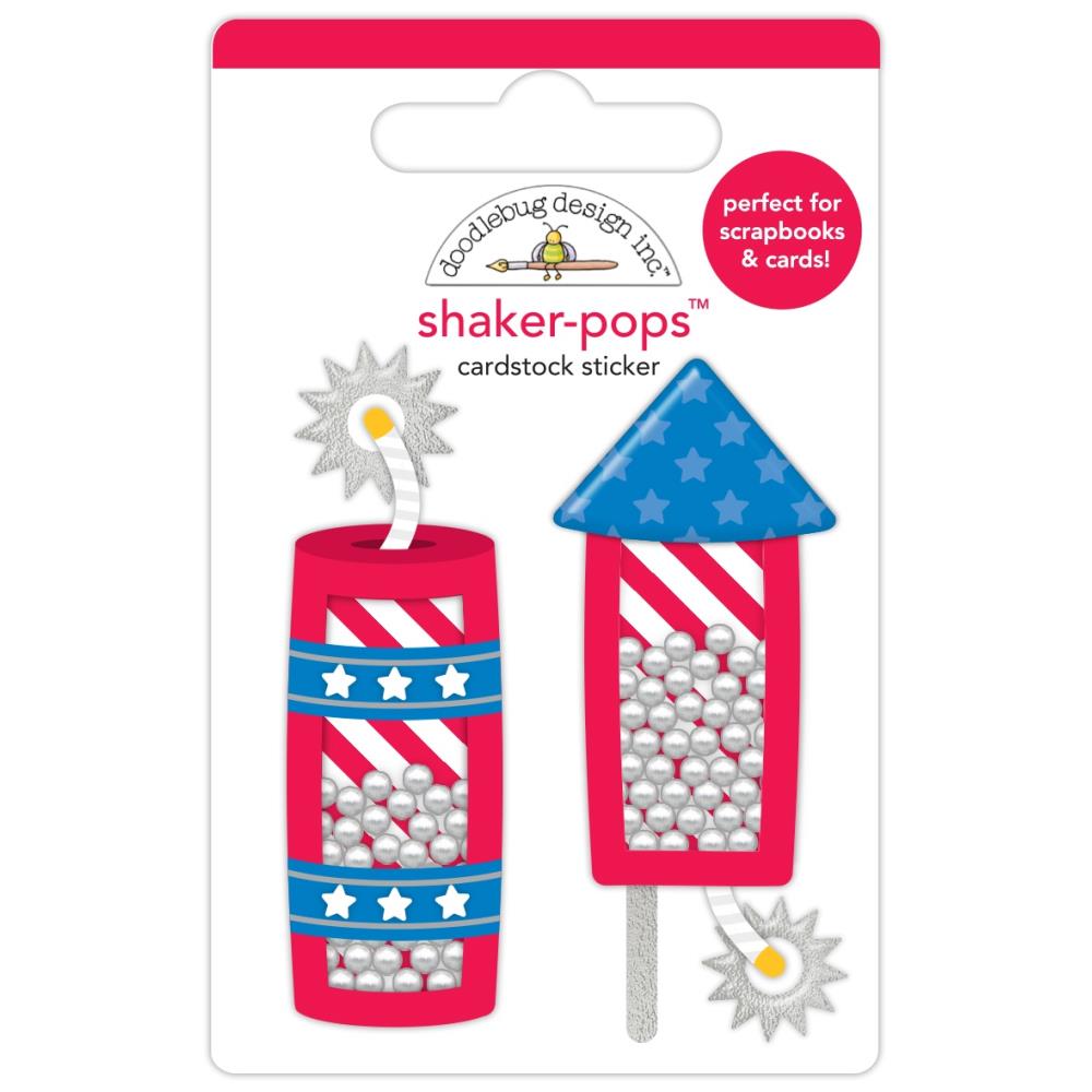 Doodlebug Shaker-Pops 3D Stickerr - Freedom Fireworks, Hometown USA