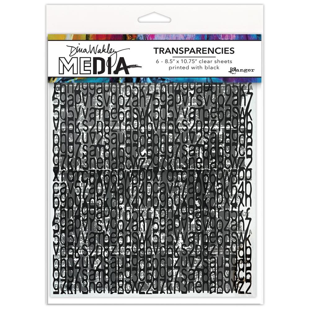 Dina Wakley MEdia Transparencies Typography Set 2