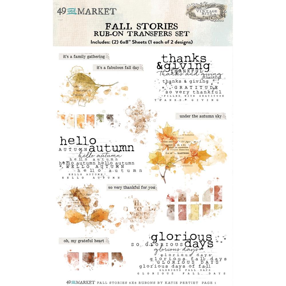 Vintage Bits - Rub-On Transfer Set -Fall Stories