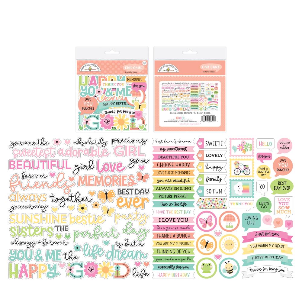 Doodlebug Chit Chat Die-Cuts Butterfly Kisses
