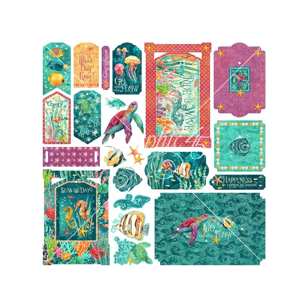 Graphic 45 Chipboard Pieces, Frames & Tags - Seas The Day