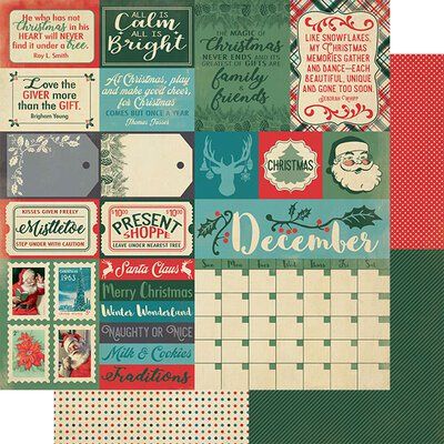 Calendar Collection Double-Sided Cardstock 12x12 December Sentiments