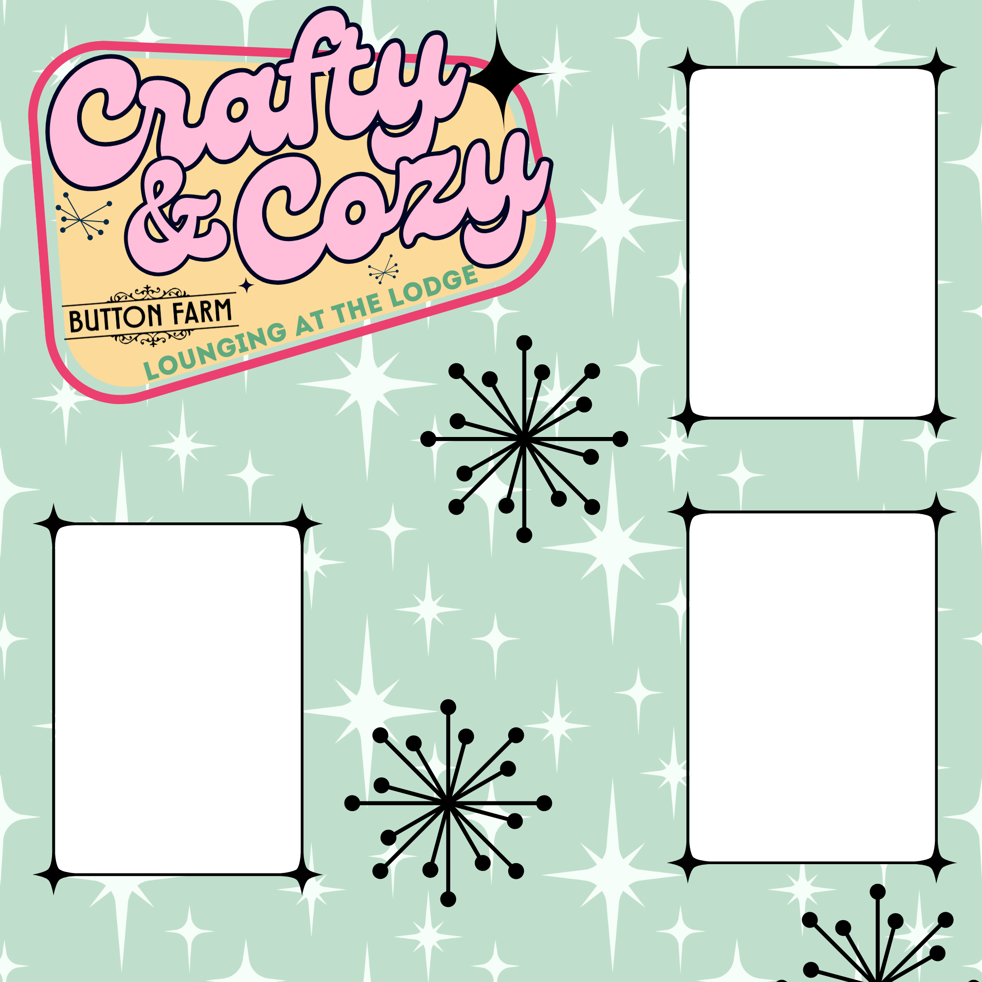 Crafty & Cozy Scrapbooking Paper – Lounging at the Lodge ~ Mint