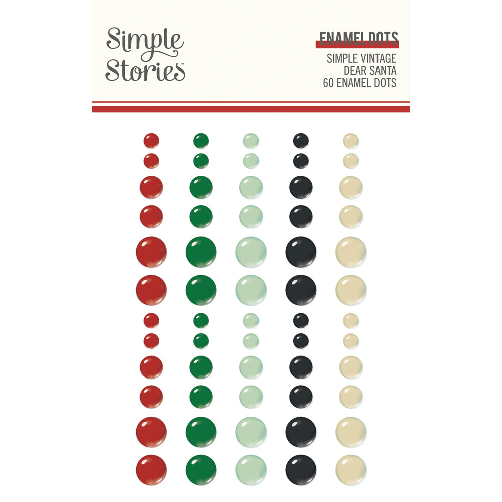 Simple Vintage Dear Santa - Glitter Enamel Dots