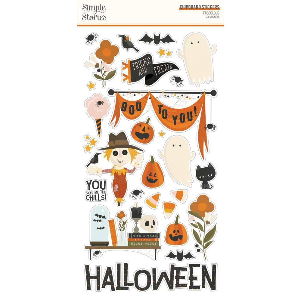 FaBOOlous - 6x12 Chipboard 28 Chipboard Stickers