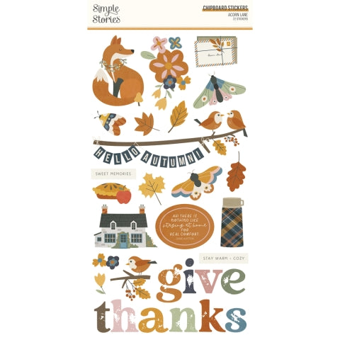 Acorn Lane - 6x12 Chipboard Stickers
