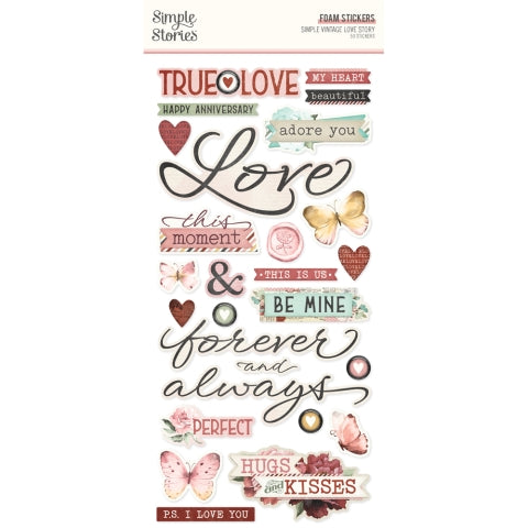 Simple Vintage Love Story - Foam Stickersl