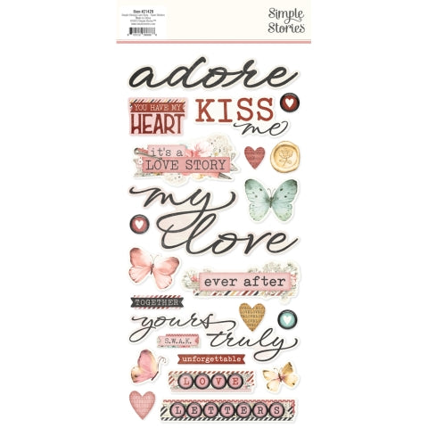 Simple Vintage Love Story - Foam Stickersl