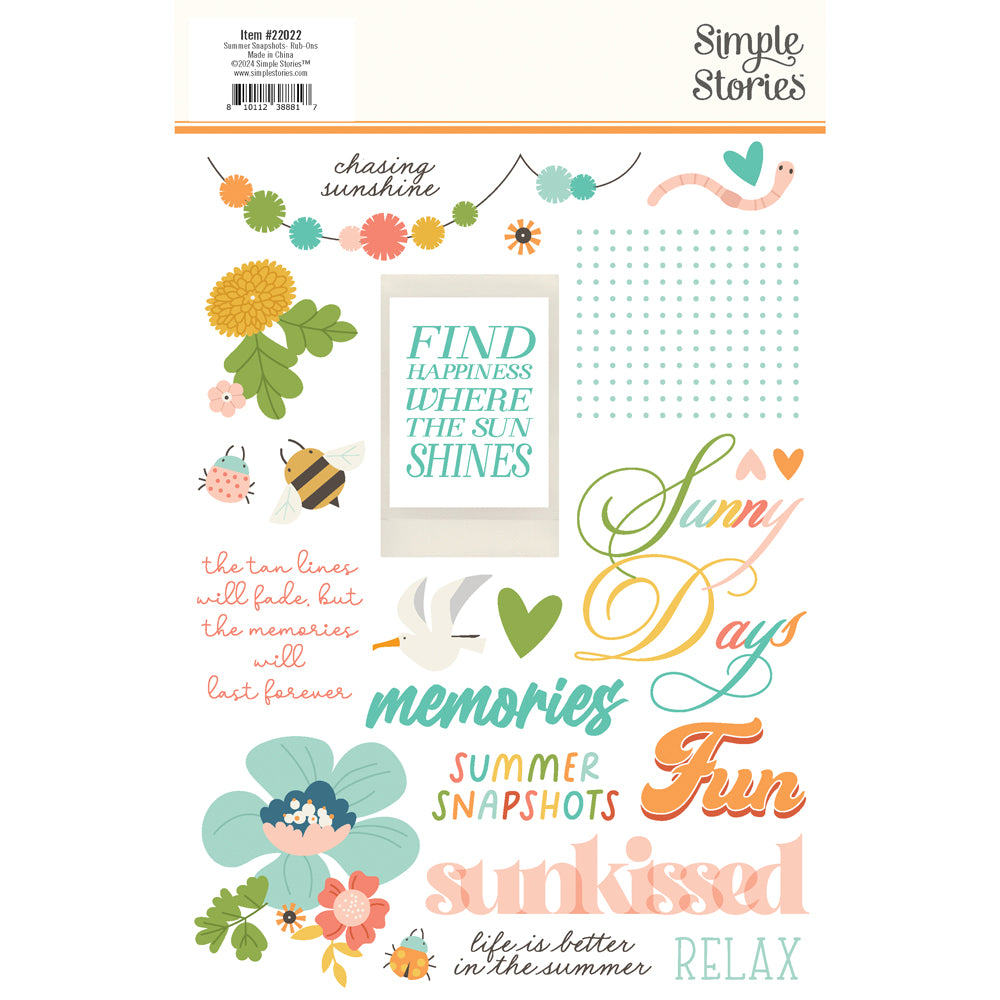 Summer Snapshot - Rub On Transfers
