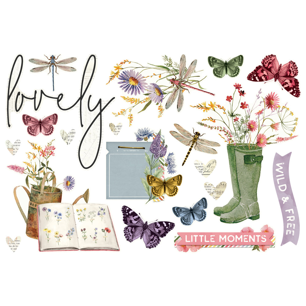 Simple Pages Page Pieces - Simple Vintage Meadow Flowers