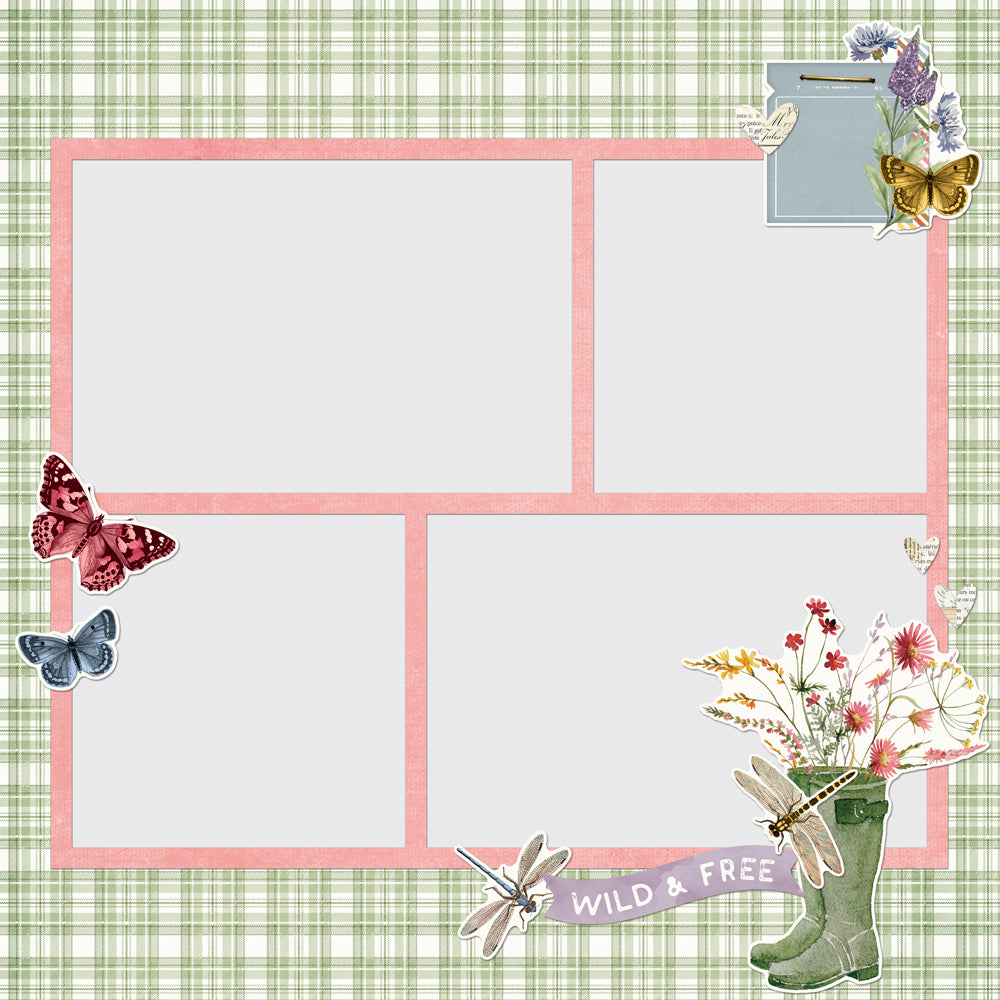 Simple Pages Page Pieces - Simple Vintage Meadow Flowers