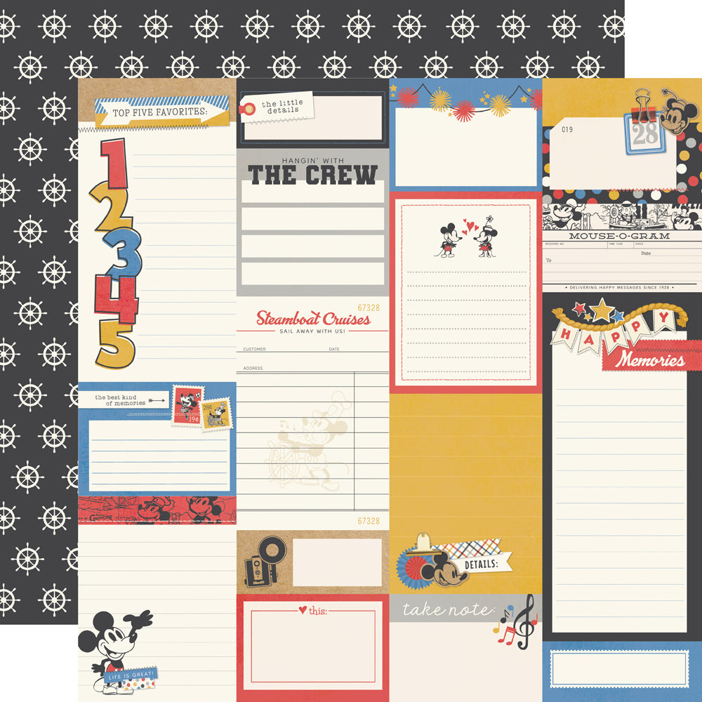 Say Cheese Classic Mouse - Journal Elements - 12x12 Double Side Cardstock