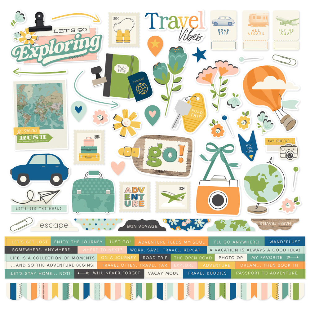 Happy Travels - Cardstock Stickers