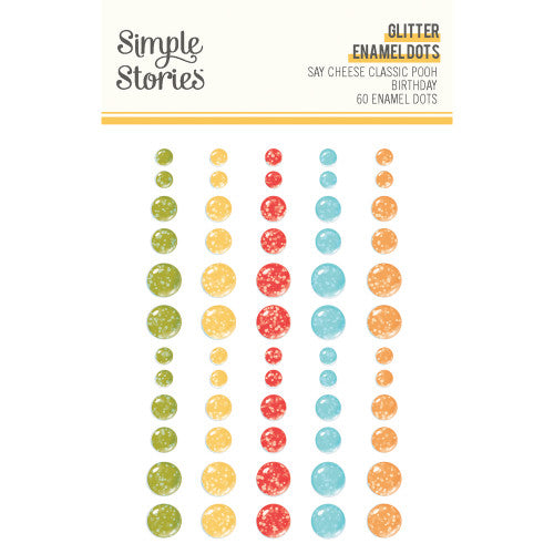 Say Cheese Classic Pooh Birthday - Glitter Enamel Dots **PREORDER**