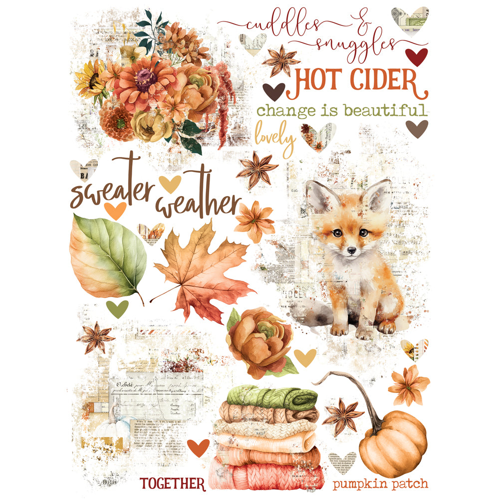 Simple Vintage Autumn Breeze - Rub Ons **PREORDER**