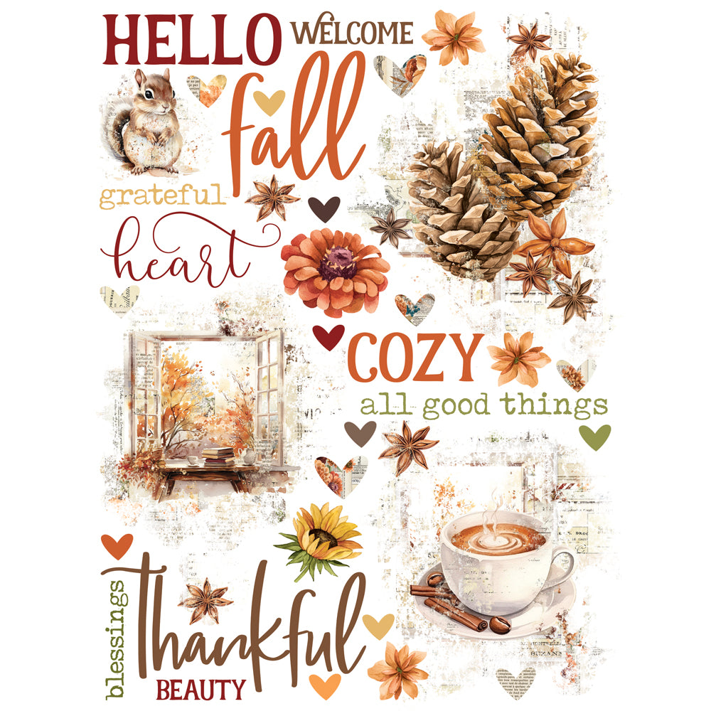 Simple Vintage Autumn Breeze - Rub Ons **PREORDER**