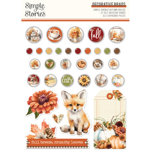 Simple Vintage Autumn Breeze - Decorative Brads **PREORDER**