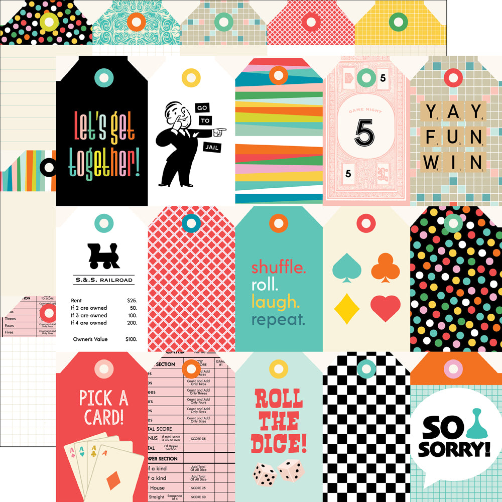 Game Night Tag Elements Paper