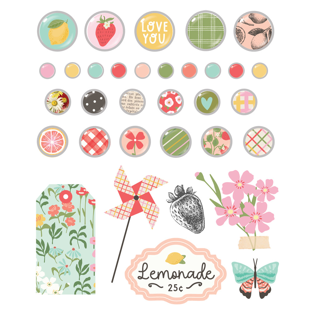 Pink Lemonade - Decorative Brads