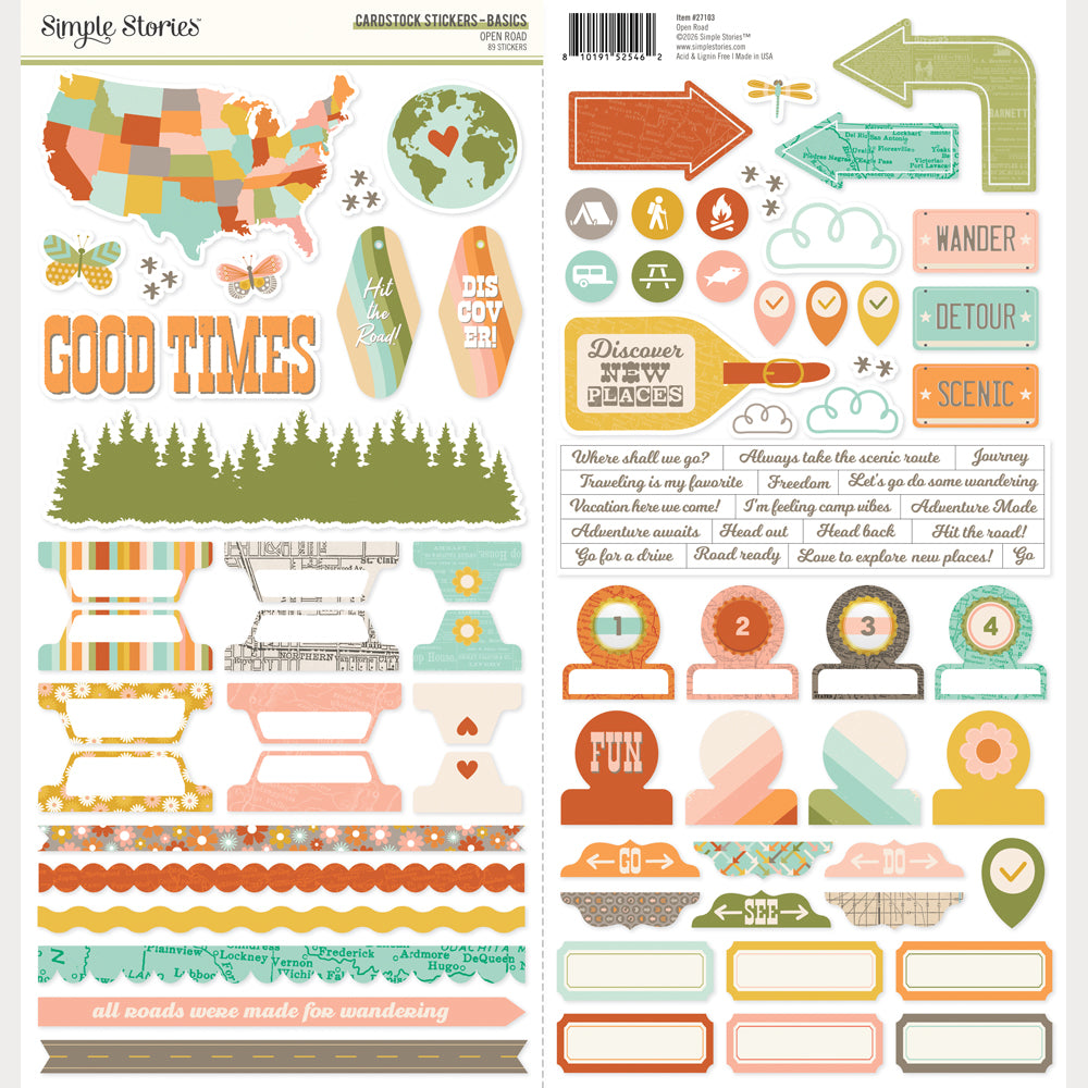 Open Road - Cardstock Stickers Basics