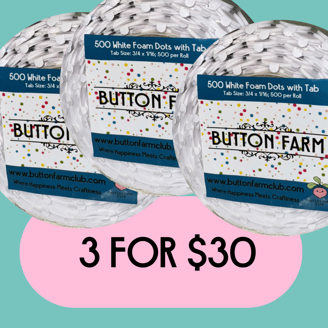 White Foam Dots With Tab 3/4" x 1/16" - 500pk ****3 FOR 30 DEAL****