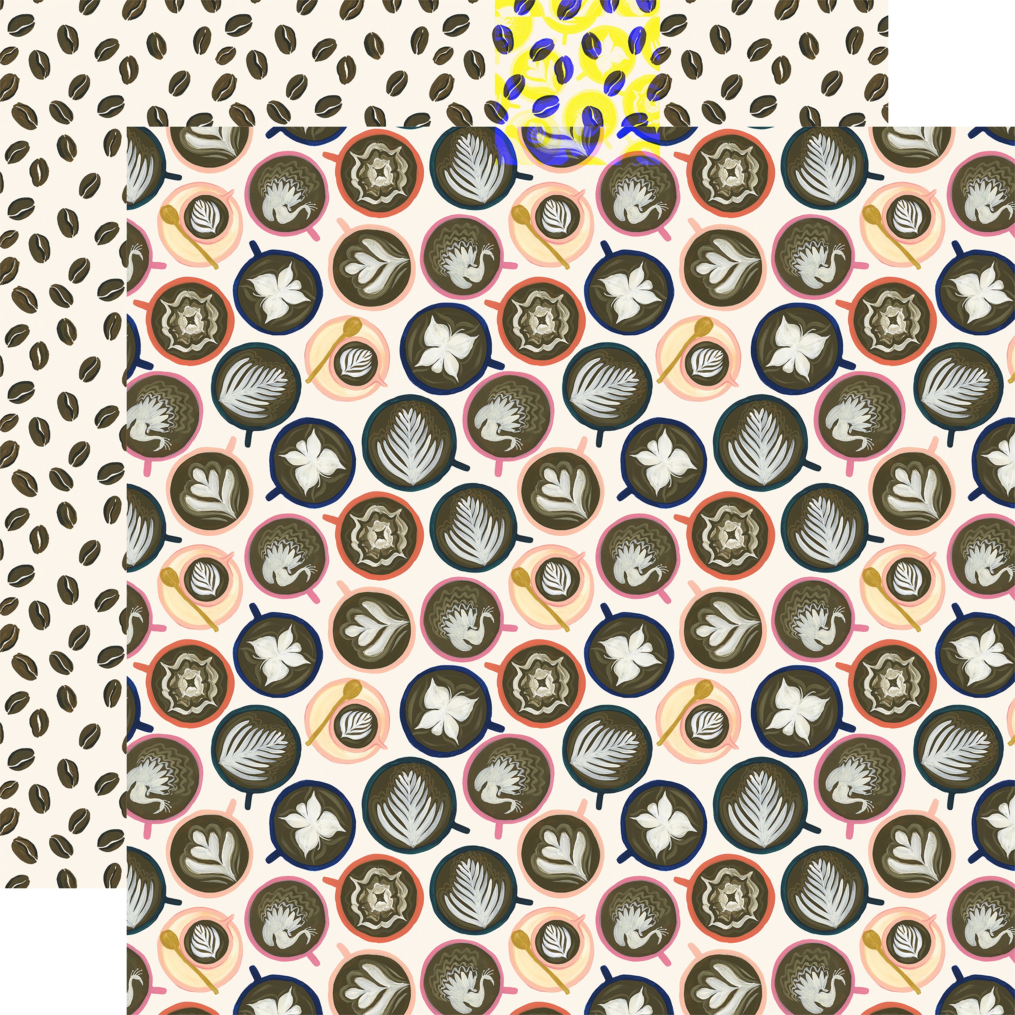 Coffee Collection - Cappuccino Cups 12 x 12 Paper