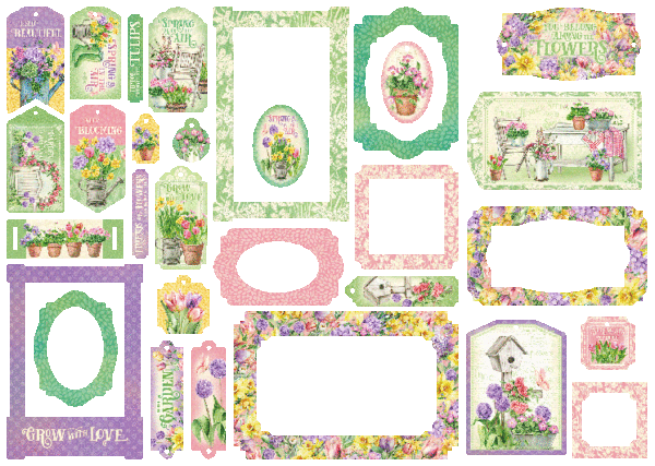 Grow with Love Chipboard Tags & Frames
