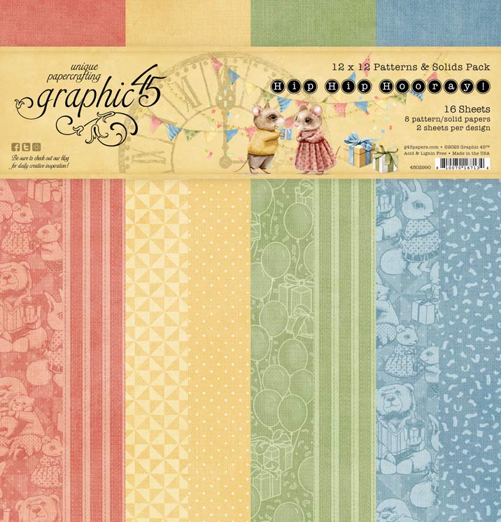 Hip Hip Hooray 12×12 Patterns & Solids Pack