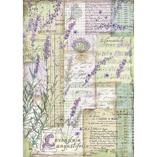 Lavender Fantasy Stamperia Rice Paper Sheet A4