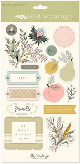 Wild Asparagus Collection - Chipboard Elements