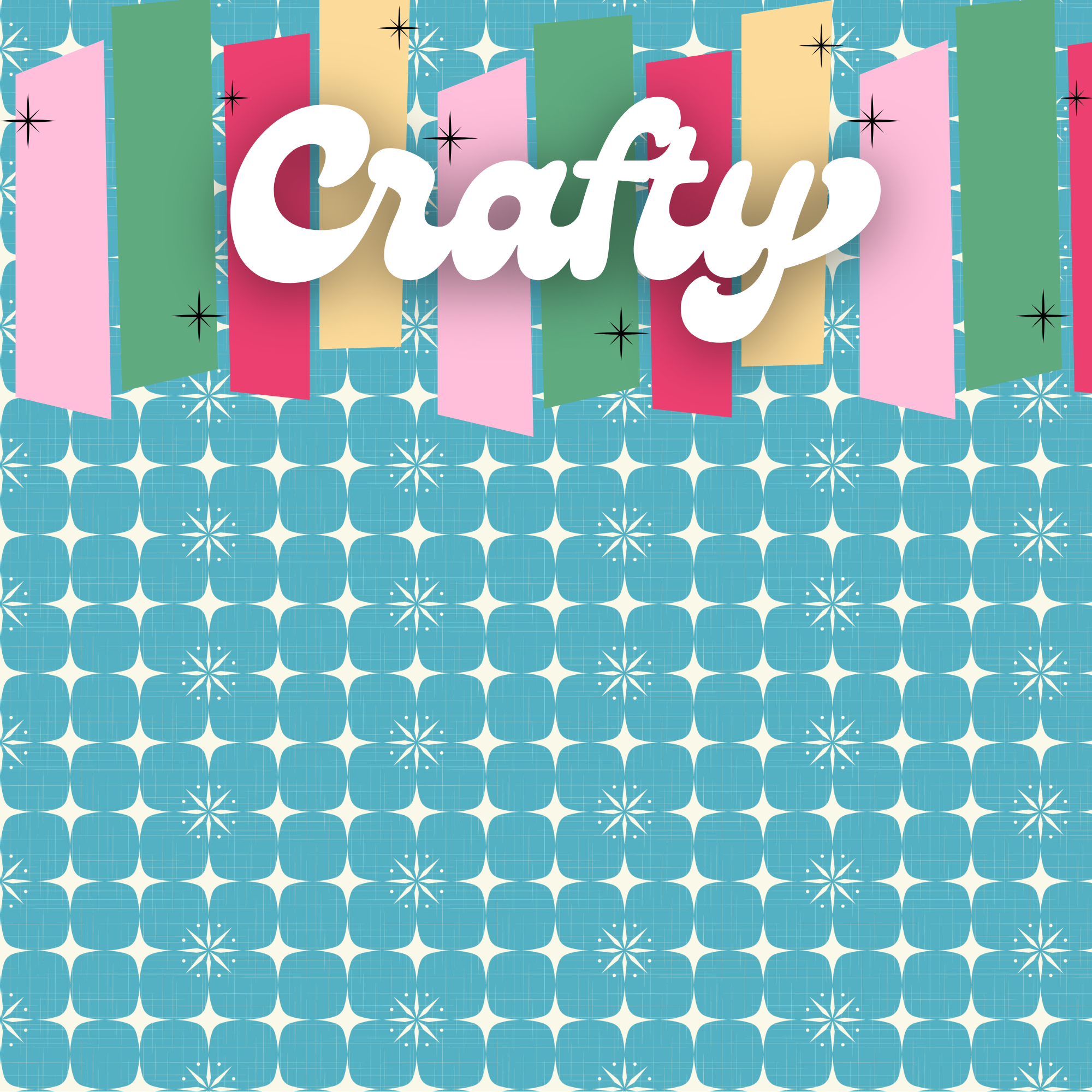 Crafty & Cozy Scrapbooking Paper – Retro Banner Blue