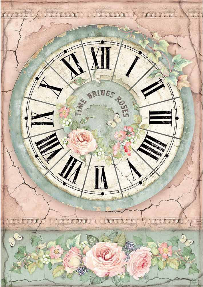 Clock Stamperia Rice Paper Sheet A4