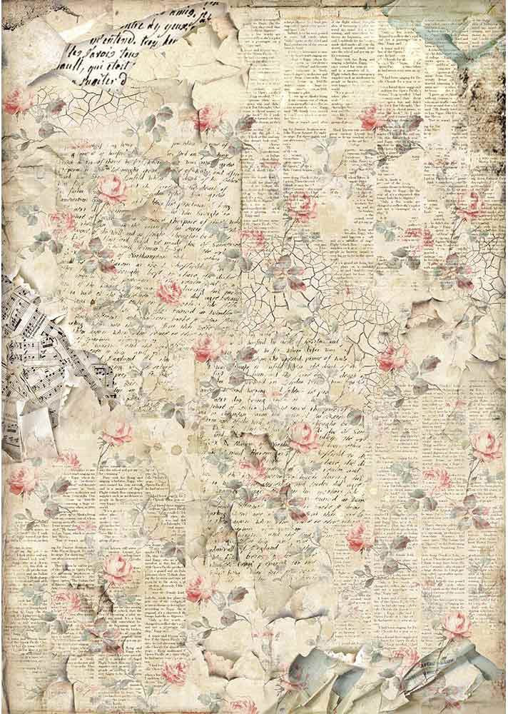 Sound Of Roses Stamperia Rice Paper Sheet A3