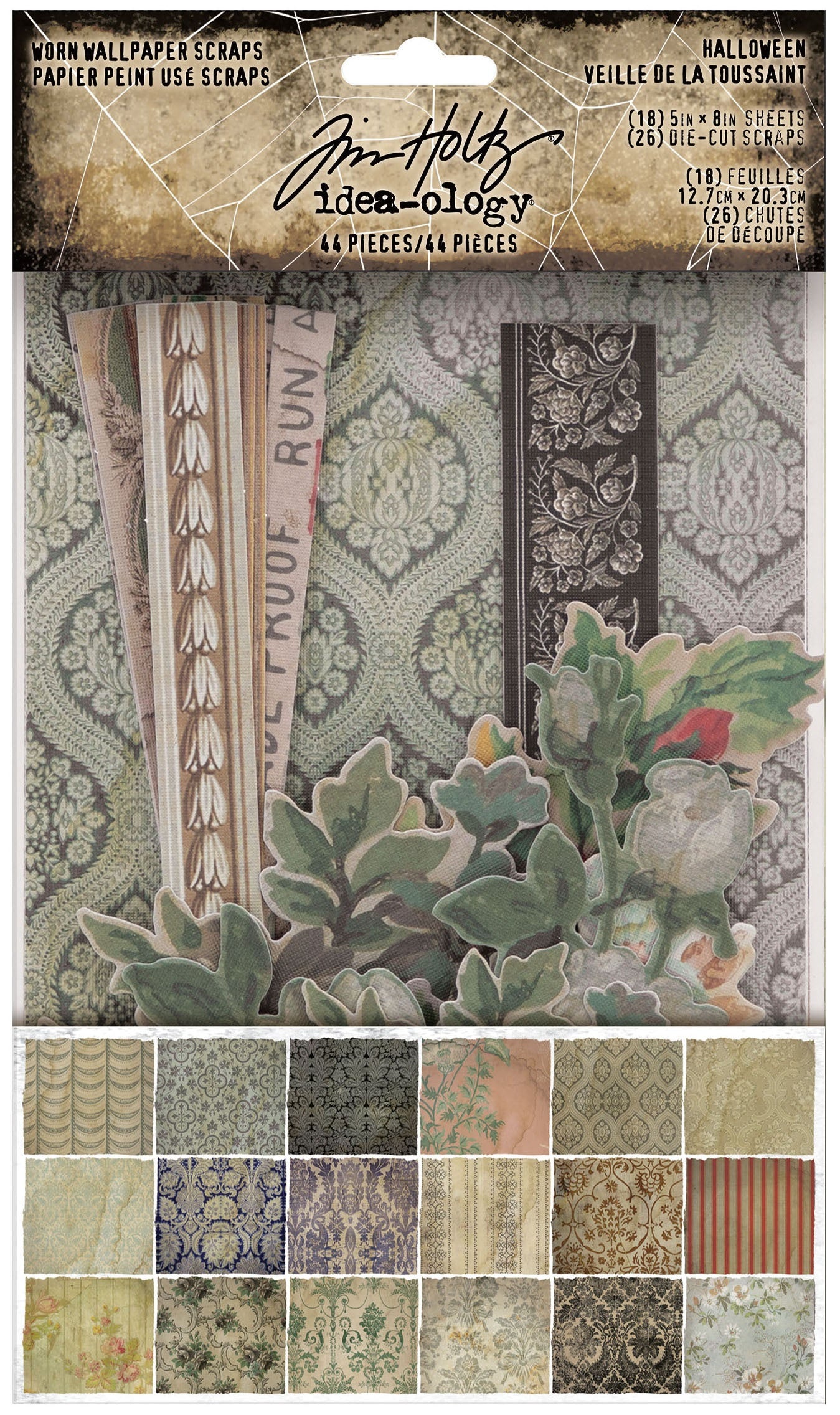 Idea-Ology Worn Wallpaper Scraps 44/Pkg-Halloween