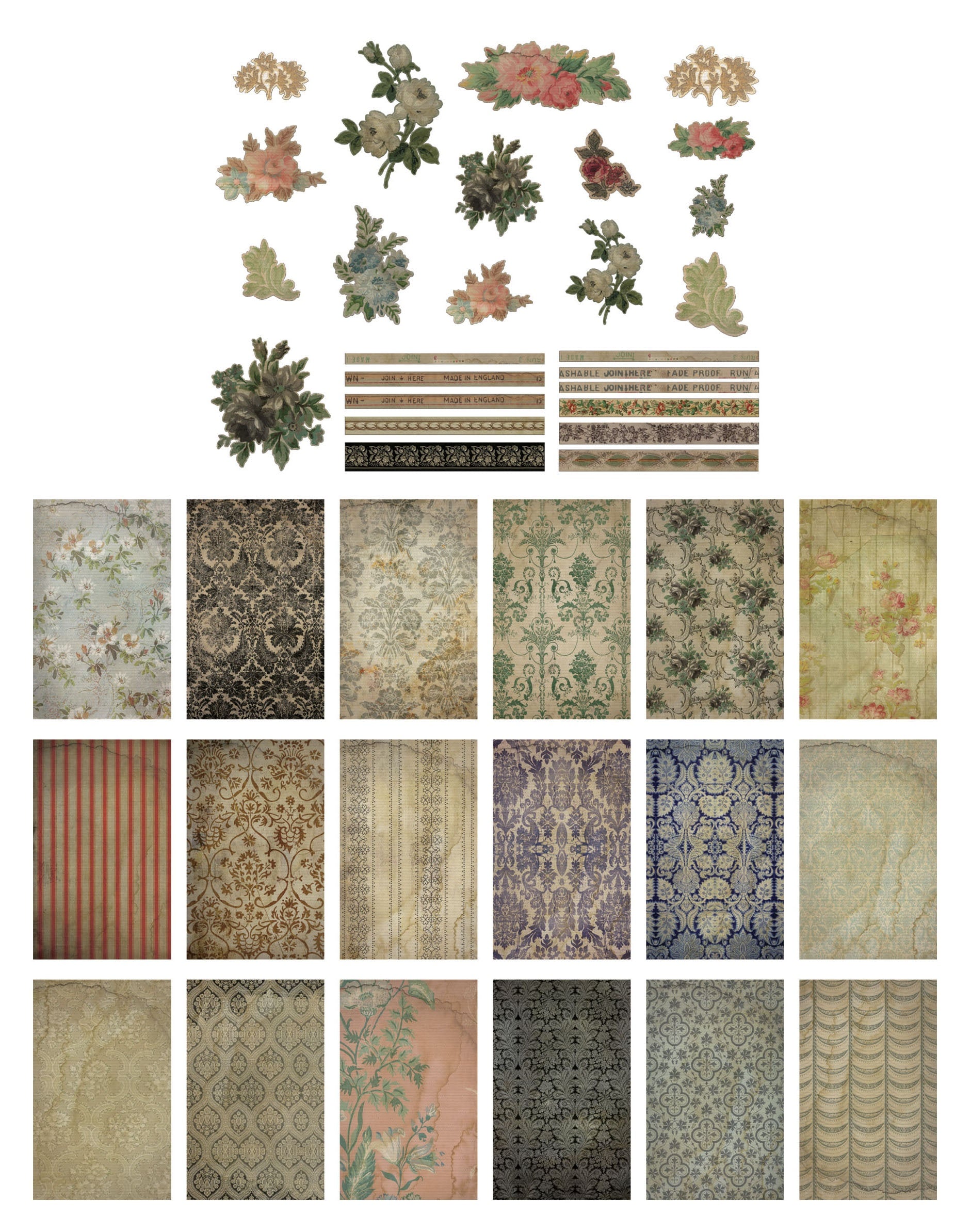 Idea-Ology Worn Wallpaper Scraps 44/Pkg-Halloween