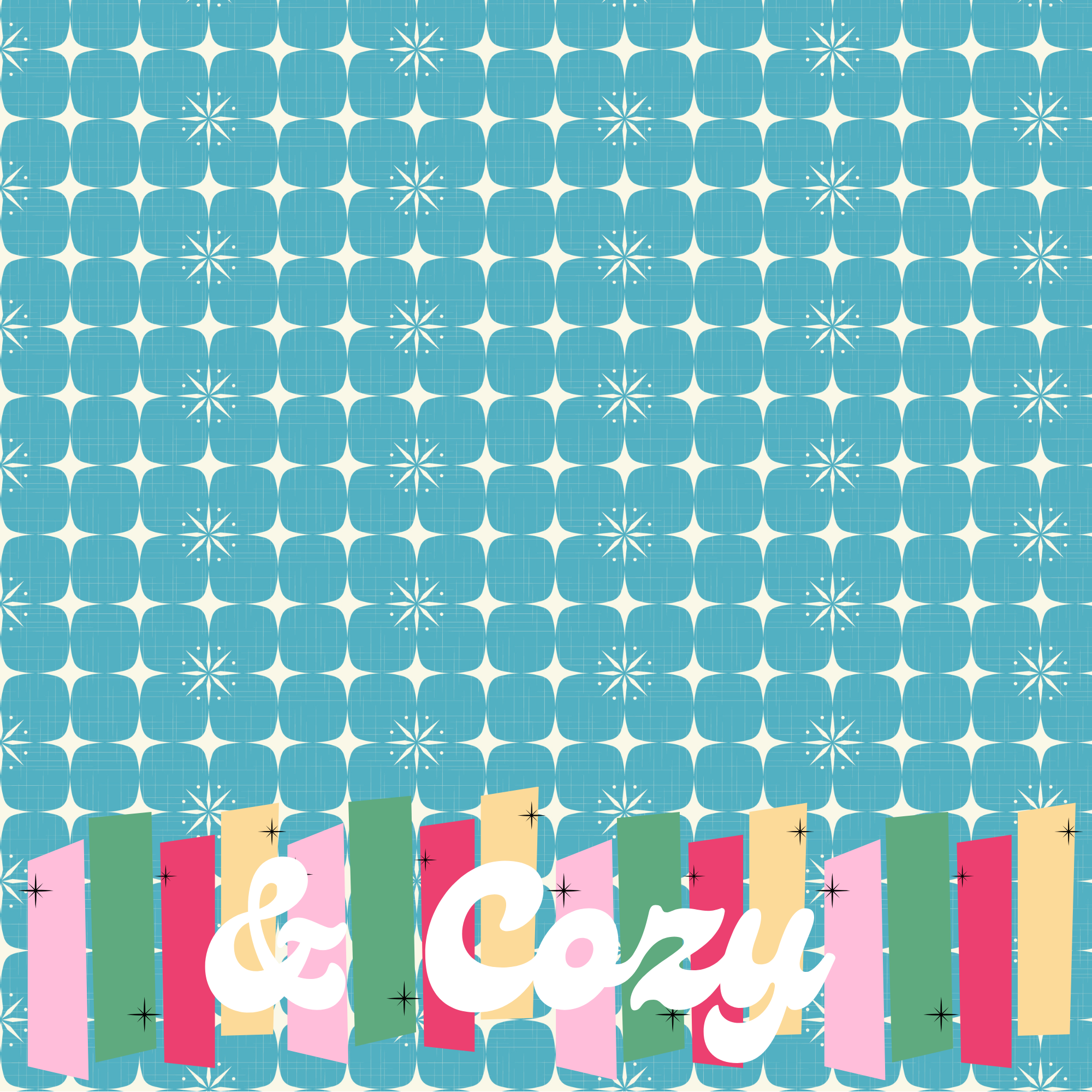 Crafty & Cozy Scrapbooking Paper – Retro Banner Blue