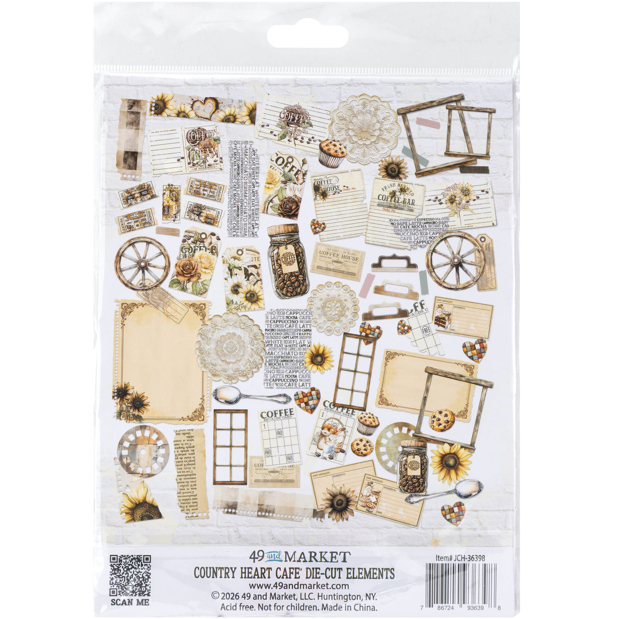 49 and Market - Country Heart Café Die Cut Elements **PRE-ORDER**