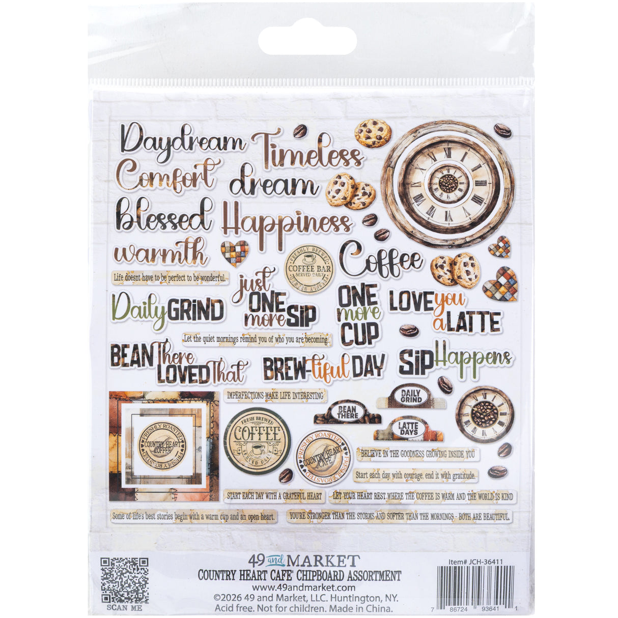 49 and Market - Country Heart Café Chipboard Assortment **PRE-ORDER**