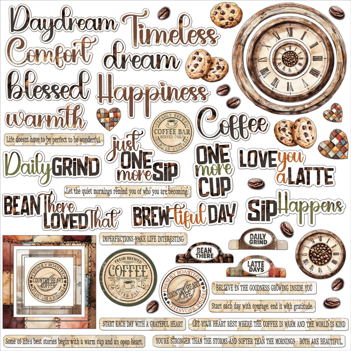 49 and Market - Country Heart Café Chipboard Assortment **PRE-ORDER**