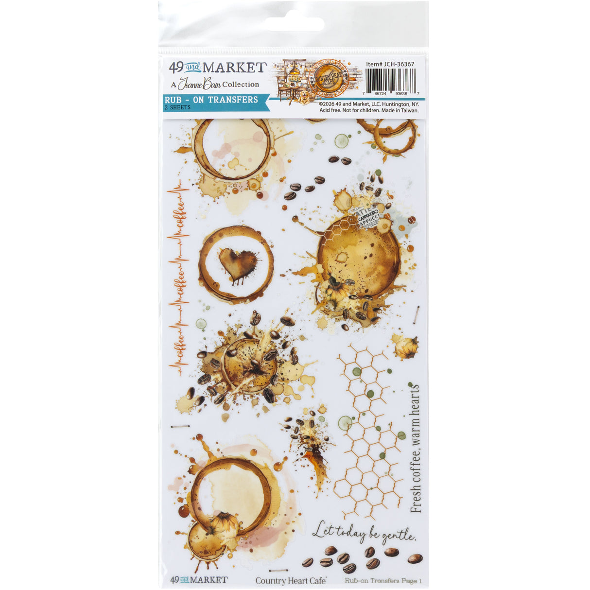 49 and Market - Country Heart Café Blendable Rub-On Transfers **PRE-ORDER**
