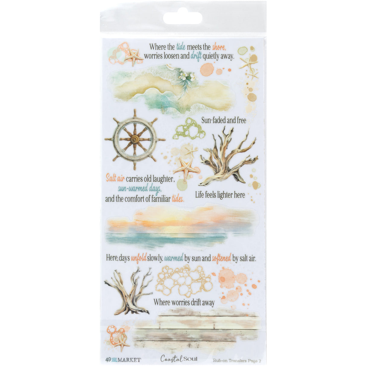 49 and Market - Coastal Soul Blendable Rub-On Transfers **PRE-ORDER**