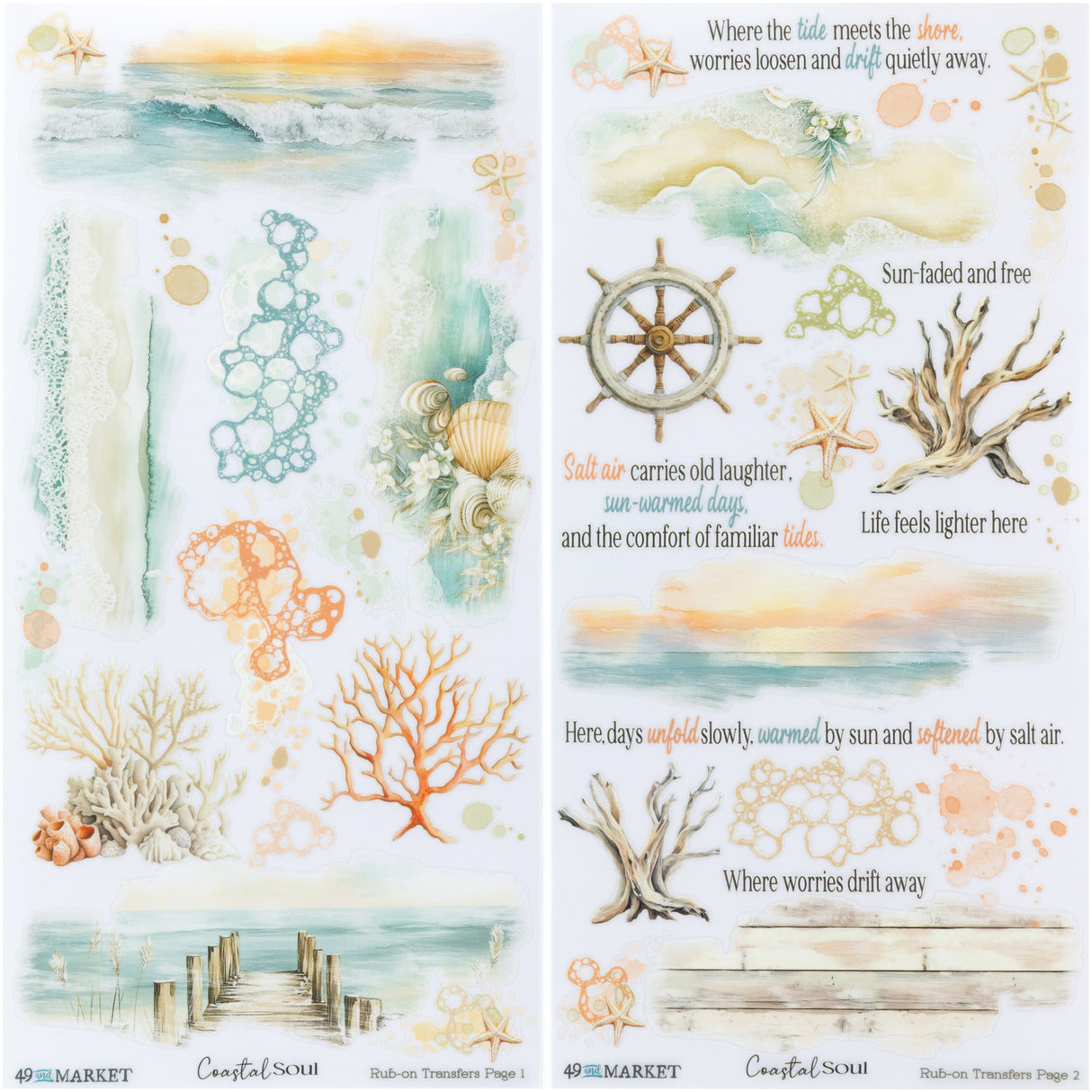 49 and Market - Coastal Soul Blendable Rub-On Transfers **PRE-ORDER**
