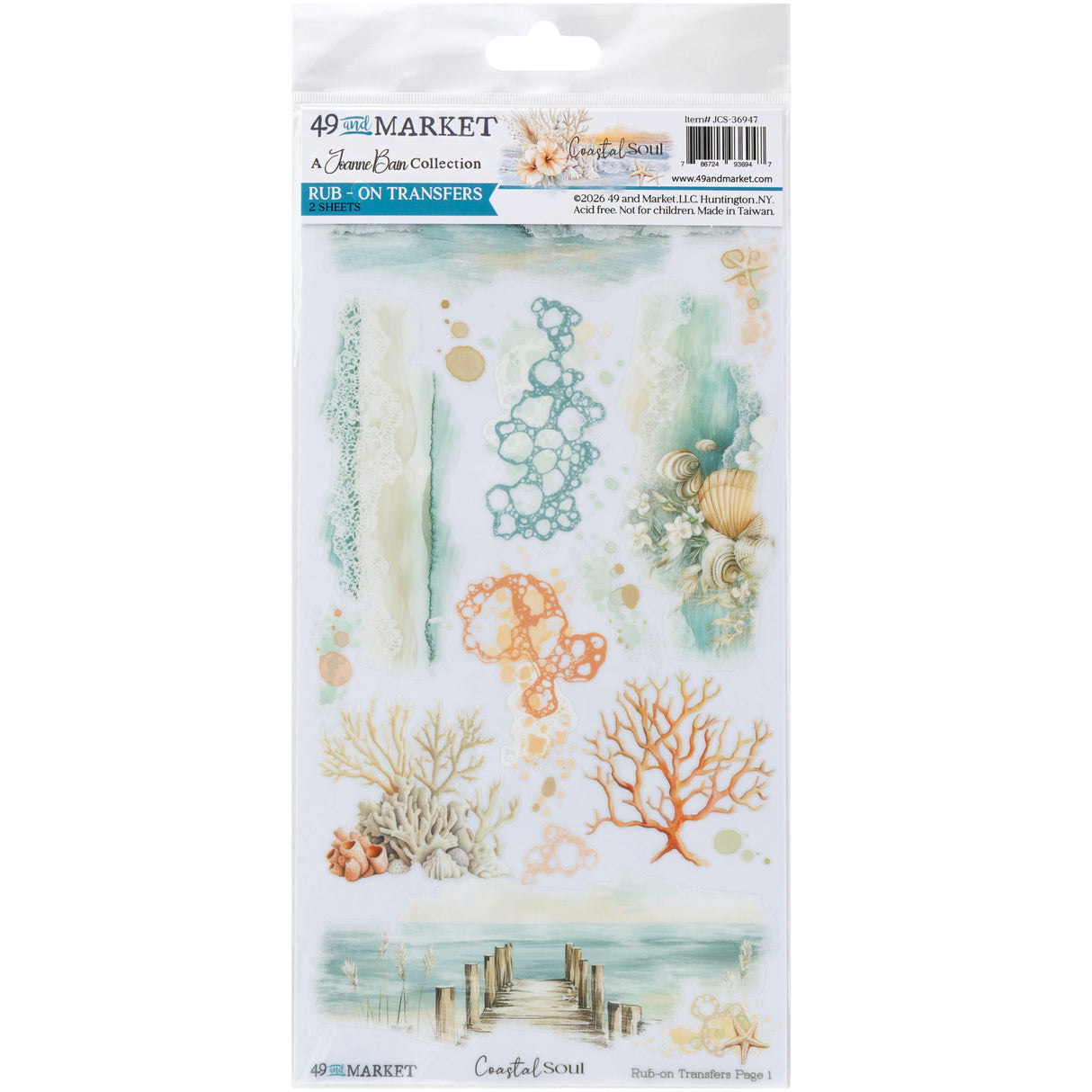 49 and Market - Coastal Soul Blendable Rub-On Transfers **PRE-ORDER**