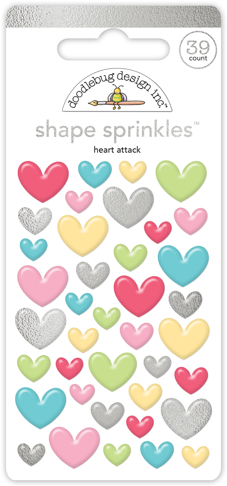 Heart Attack Adhesive Enamel Shapes - Sprinkles