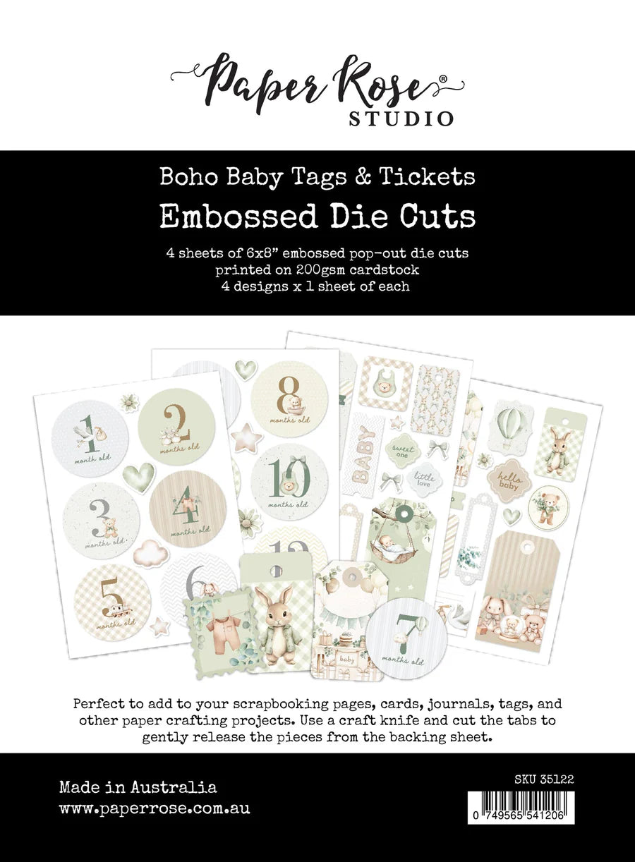 Boho Baby Basics Tags & Tickets Embossed Die Cuts