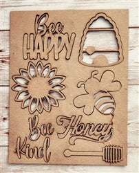 Bee Happy chipboard punchout embellishment