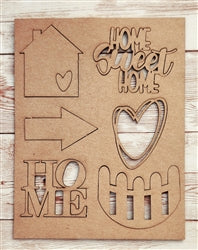HOME chipboard punchout embellishment