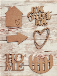 HOME chipboard punchout embellishment